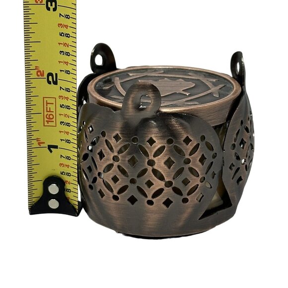 Bath & Body Works Salted Caramel Corn 1.3 Oz Bronze Pumpkin Mini Sleeve Holder - Picture 9 of 10